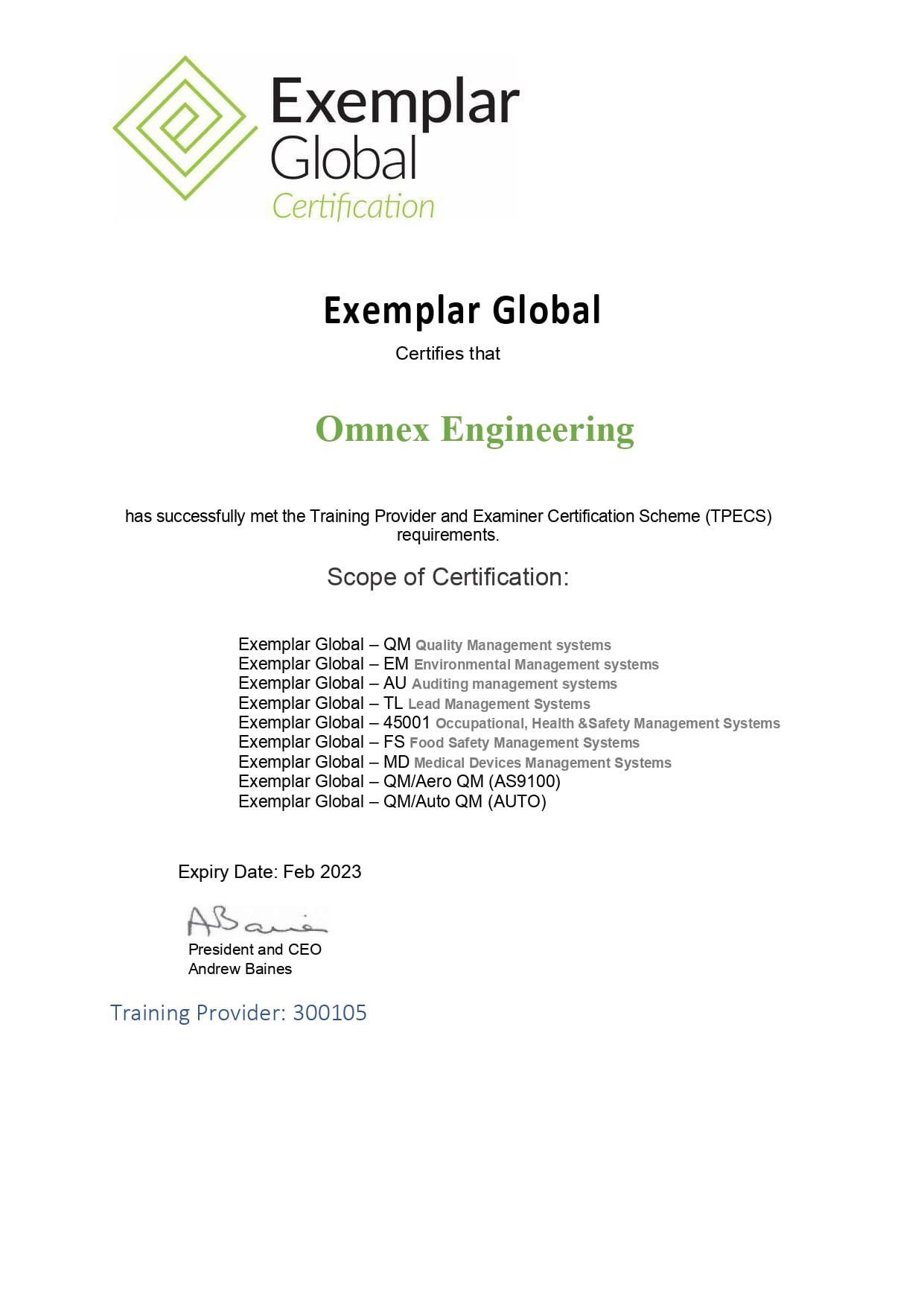 Omnex Awards and Accreditations Our Achievements